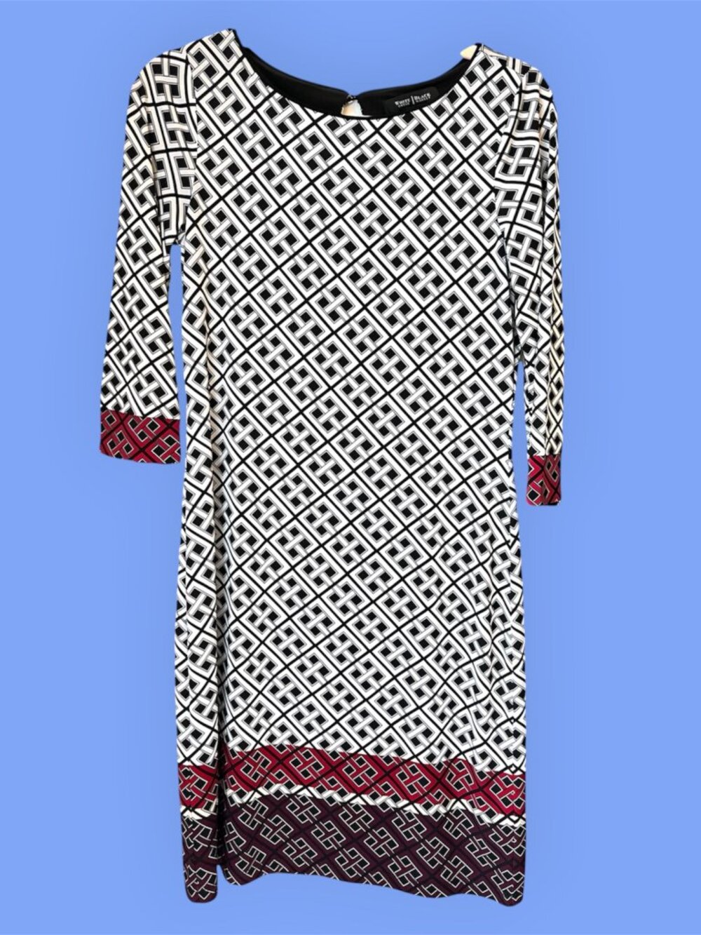 White House Black Market Women's XS Geometric Print Matte Jersey Sheath